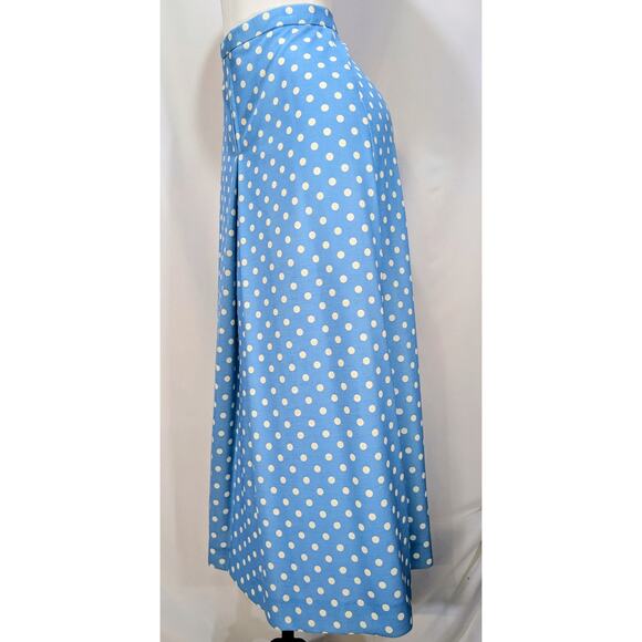 Vintage Glen of Michigan Blue Polka Dot Maxi Skirt Size 14 (Fits M) - Picture 3 of 5